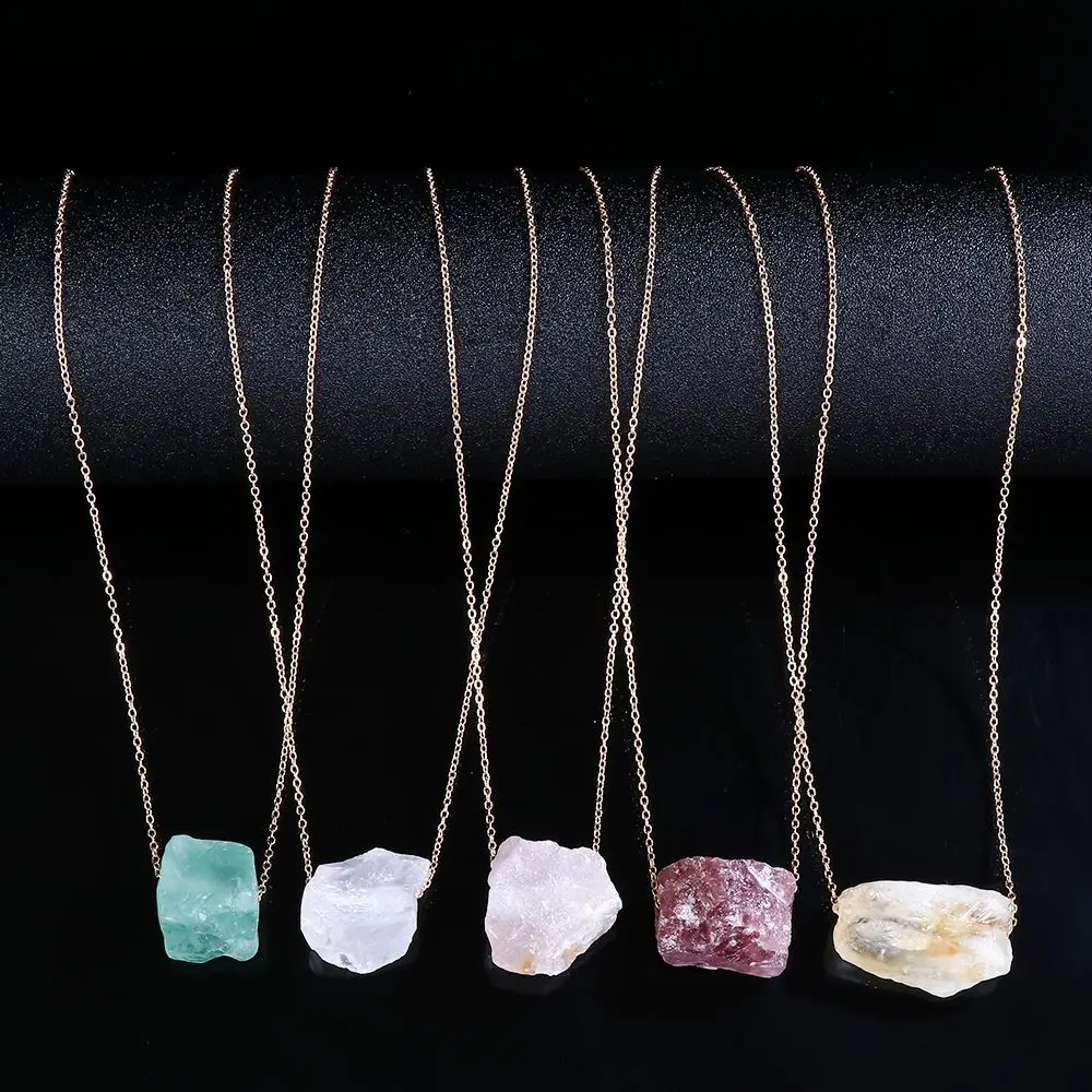 

Fashion Accessories Lapis lazuli Jewelry Gift Rose Quartz Crystal Necklace Natural Stone Pendant Amethyst