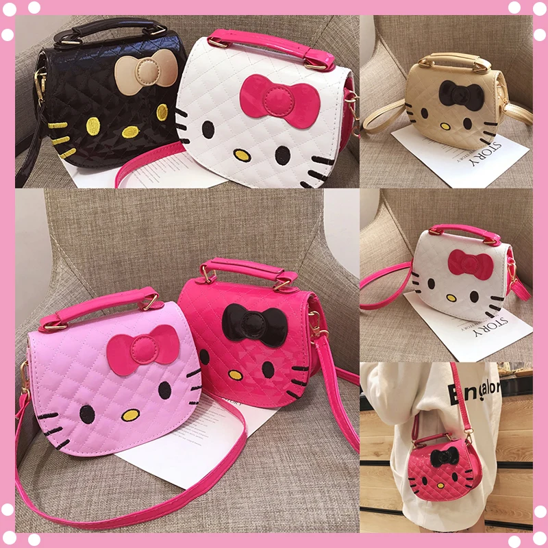 Сумка на плечо Hello Kitty для девочек лакированная кожаная подкладка застежка-молния
