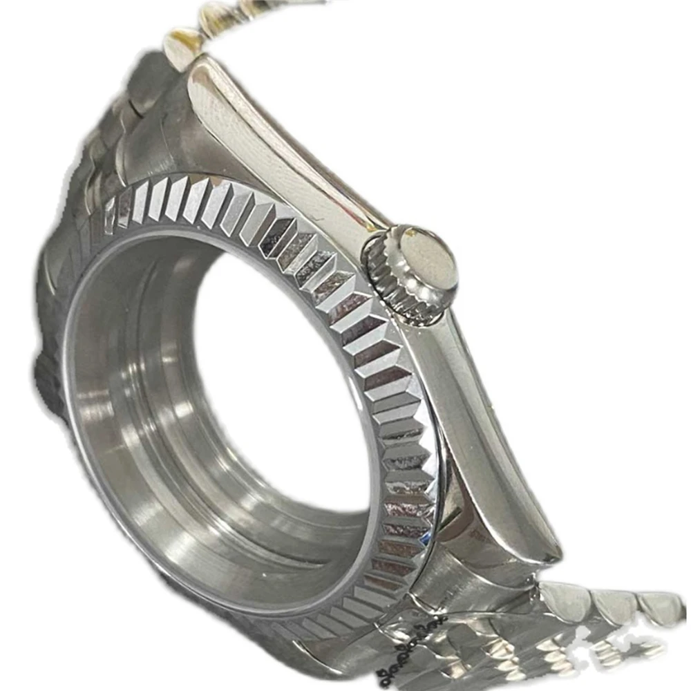 39MM Case for NH35/NH36 Movement Transparent Bottom Stainless Steel Watch Case+Strap Modification Kits