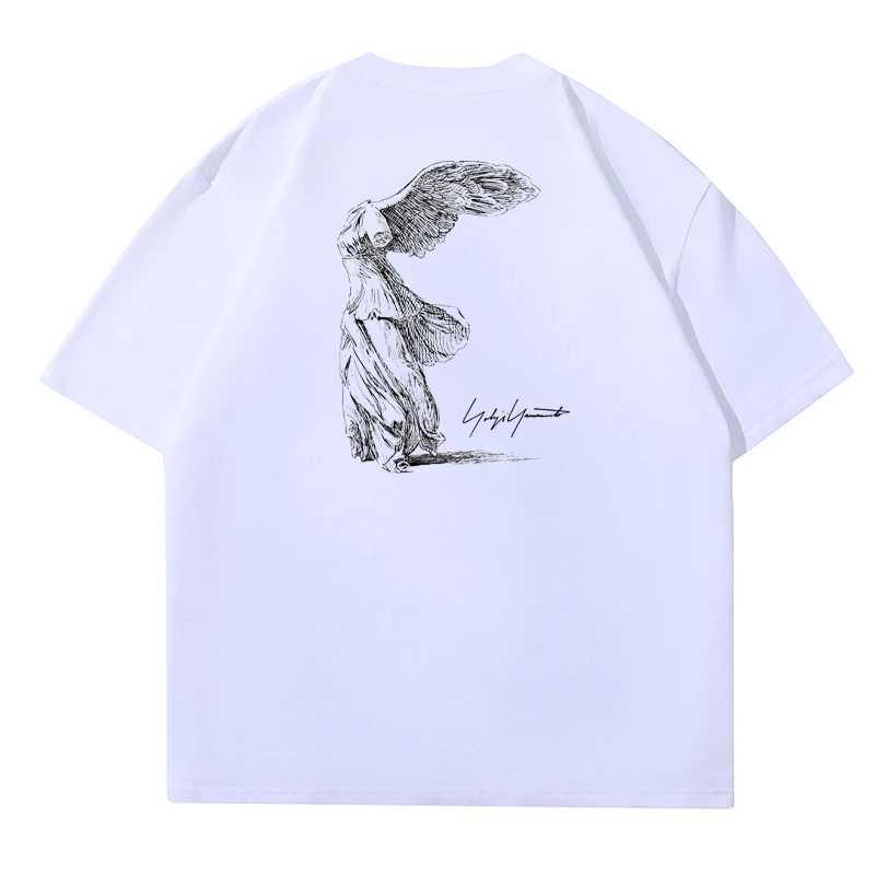 

Y-3 Y3 Yohji Yamamoto 23SS японские эскизы абстрактные принты ангела для мужчин и женщин Повседневная футболка с коротким рукавом