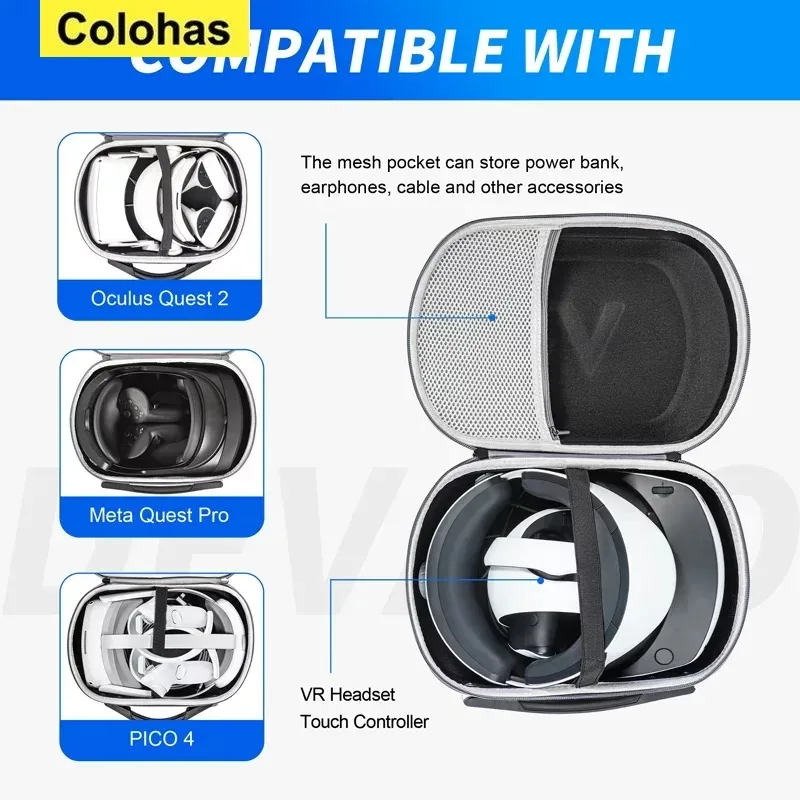 Портативная сумка для хранения Meta Quest 3 /2 PSVR2 PICO4 VR брикет совместимый с элитным