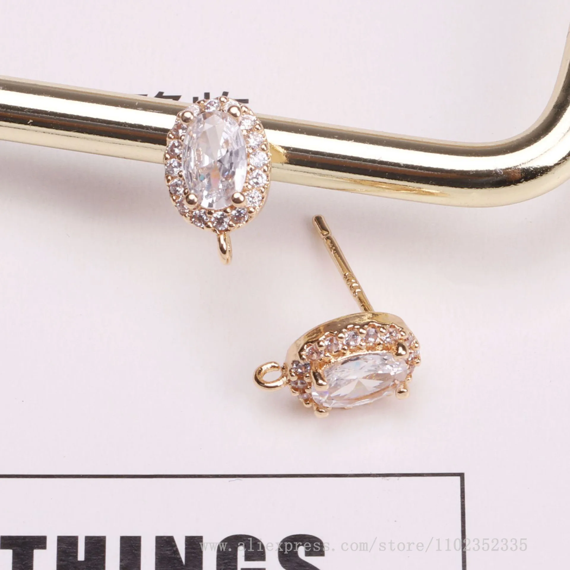 10 шт./упаковка медные позолоченные серьги-подвески