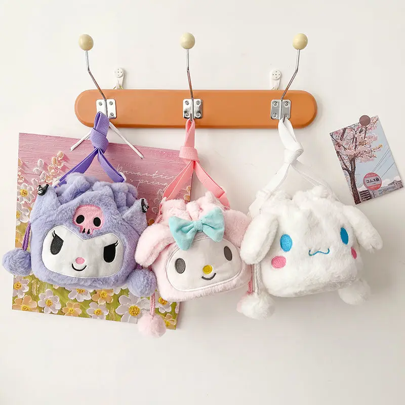 Cute Cinnamoroll Babycinnamoroll Melody Messenger Bag Plush Girl Heart Cartoon Small Bucket Bags