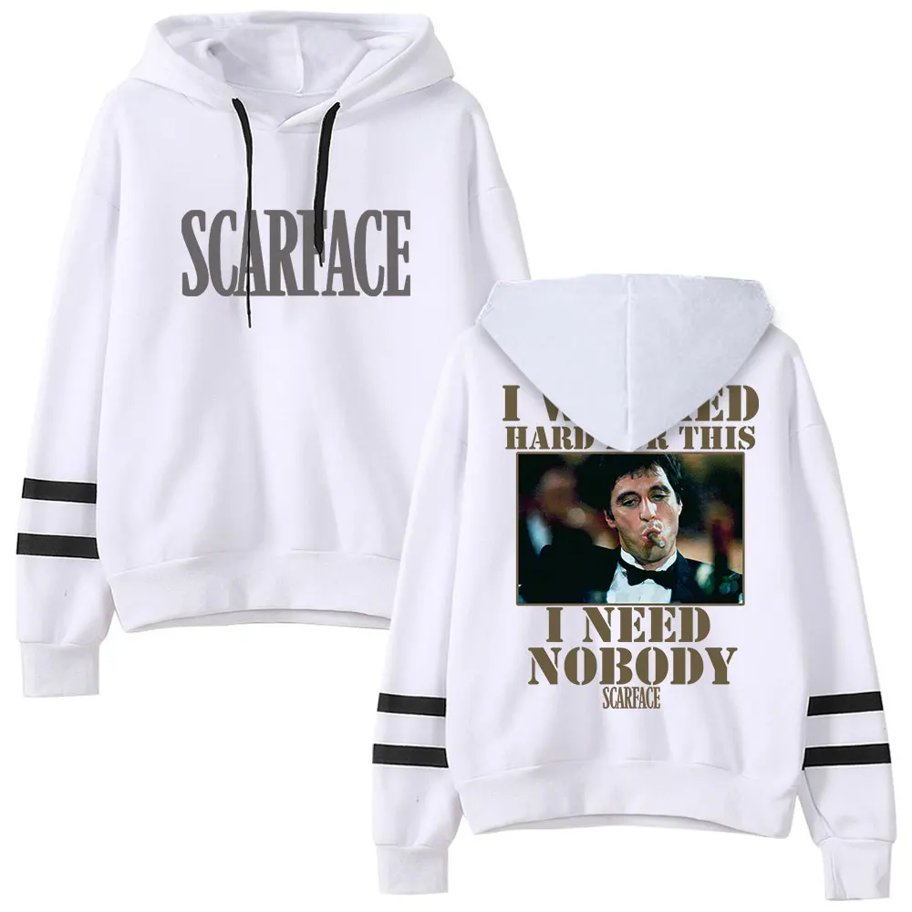 Толстовка с капюшоном I Worked Hard for This Need Nobody Scarface винтажный пуловер 90-х годов