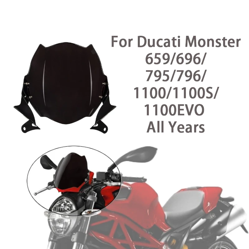 Ветровое стекло для мотоцикла Ducati Monster 659 696 795 796 1100S 1100EVO