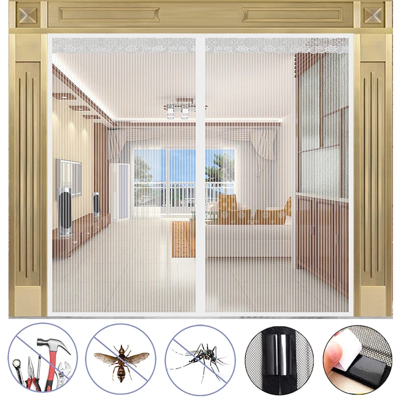 

Anti-mosquito Nets For Doors Strong Magnetic Door Curtain Insect-Proof Automatic Closing Invisible Large-Size Mosquito Gauze