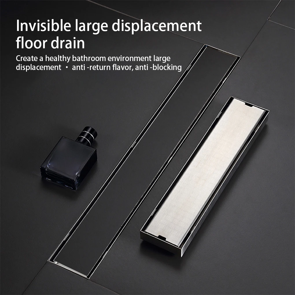

Floor Drain Invisible Rectangle Stainless Anti-odor Shower Drainage Deodorant Waste Strainer 6 8 40CM hole to side edge