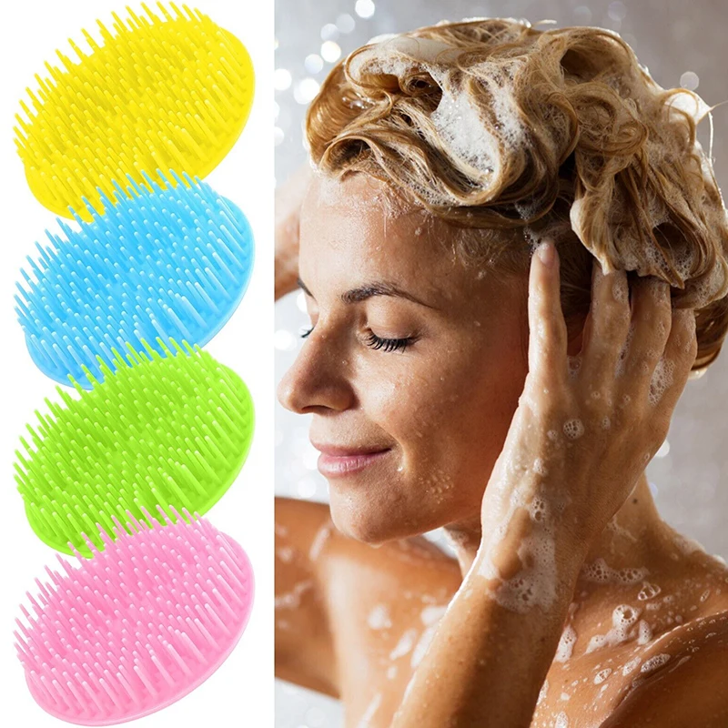 

New 1 Pack Hair Clean Scalp Brush Hair Washing Comb Shampoo Brush Head Massage Soft Silicone Portable Health Care Comfortable