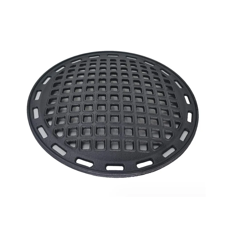 Фото 33cm Uncoated Cast Iron Plate with Square Hole for Outdoor Barbecue Grill №1