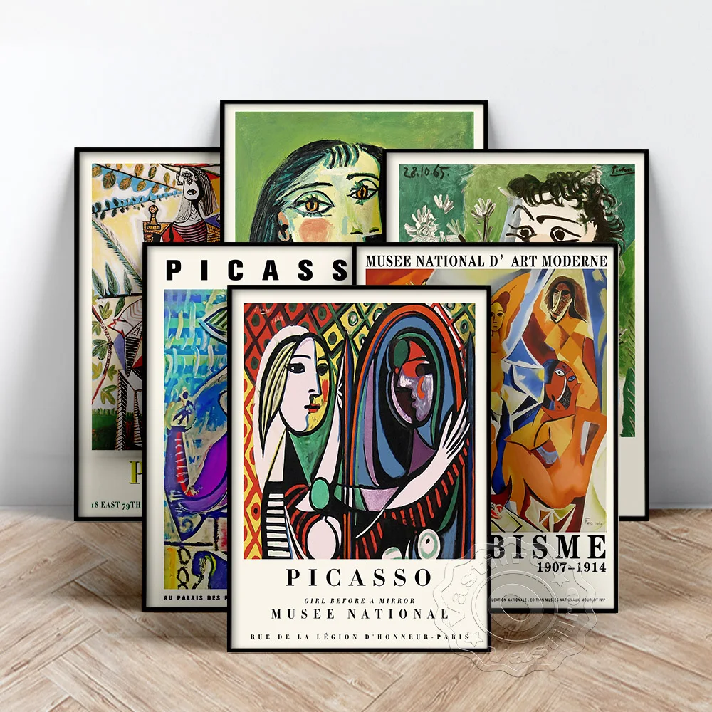 

Абстрактная выставка бло Пикассо, Настенная картина, Картина на холсте, винтажные принты, современный декор для гостиной и дома