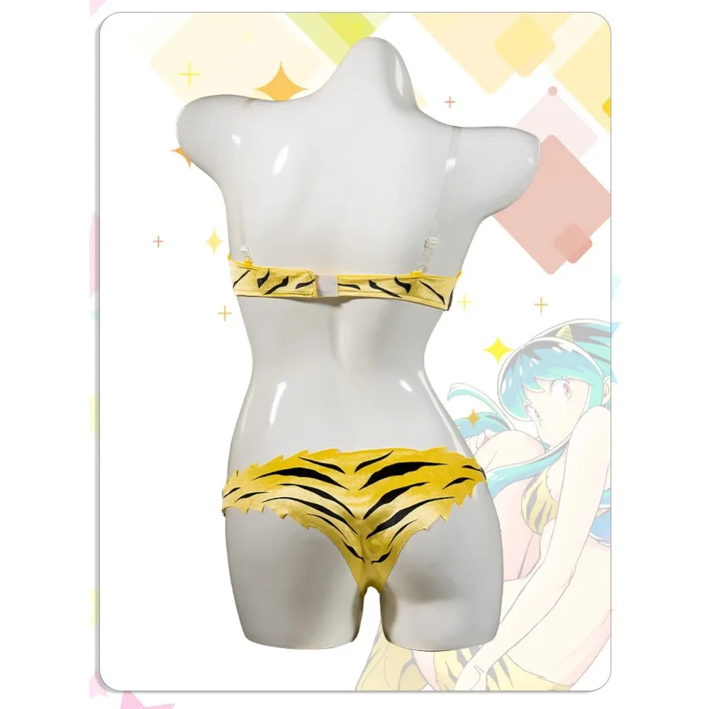 Аниме Urusei Yatsura Lum Invader карнавальный костюм парик бикини в тигровую полоску