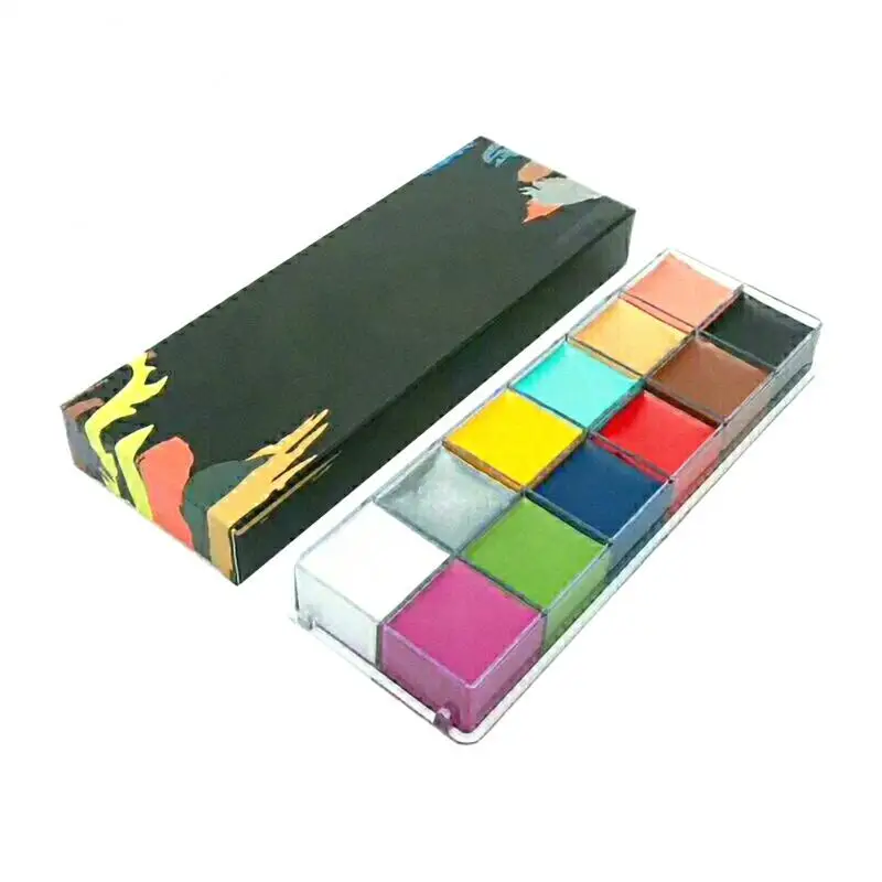 

Face Body Painting Oil Safe Kids Flash Tattoo Painting Art Halloween Party Makeup Fancy Dress Beauty Pigment Makeup Palette Tool