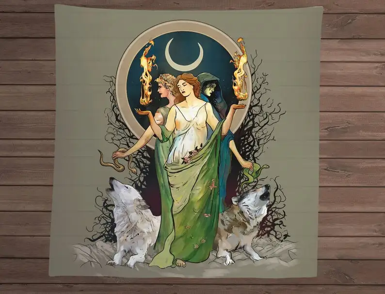 

Лунная богиня алтарная ткань Hecate Hekate