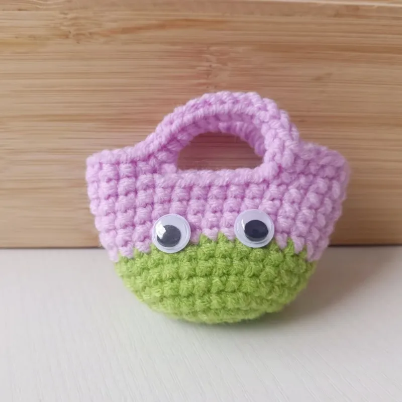 Разноцветные глаза вязаная крючком мини-сумка подвеска шерстяные брелоки для