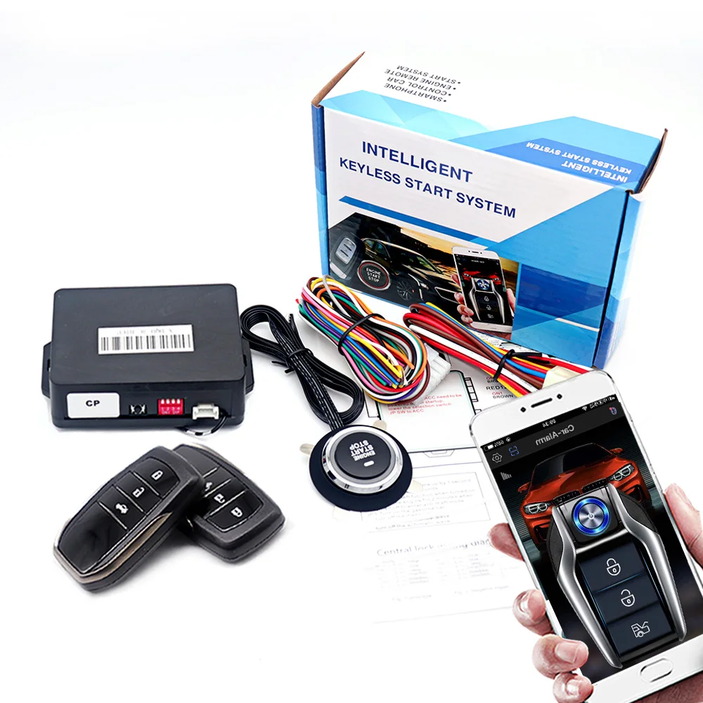 Kirbin Универсальная автомобильная кнопка запуска и остановки, система стартера без ключа, приложение Bluetooth, PKE, дистанционное управление, зажигание, автомобильная сигнализация