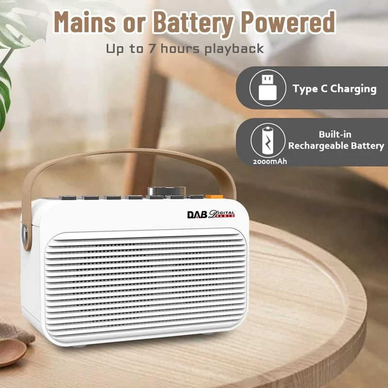 

1 Piece Portable Rechargeable DAB Radio With Bluetooth/U Disk LED Display DAB+ FM Digital Radio For Home,Travel