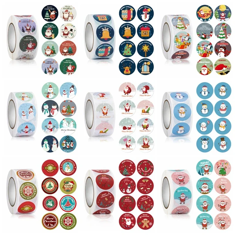 500 шт. 1 дюйм. Рождественские праздничные украшения наклейки Рождественская елка