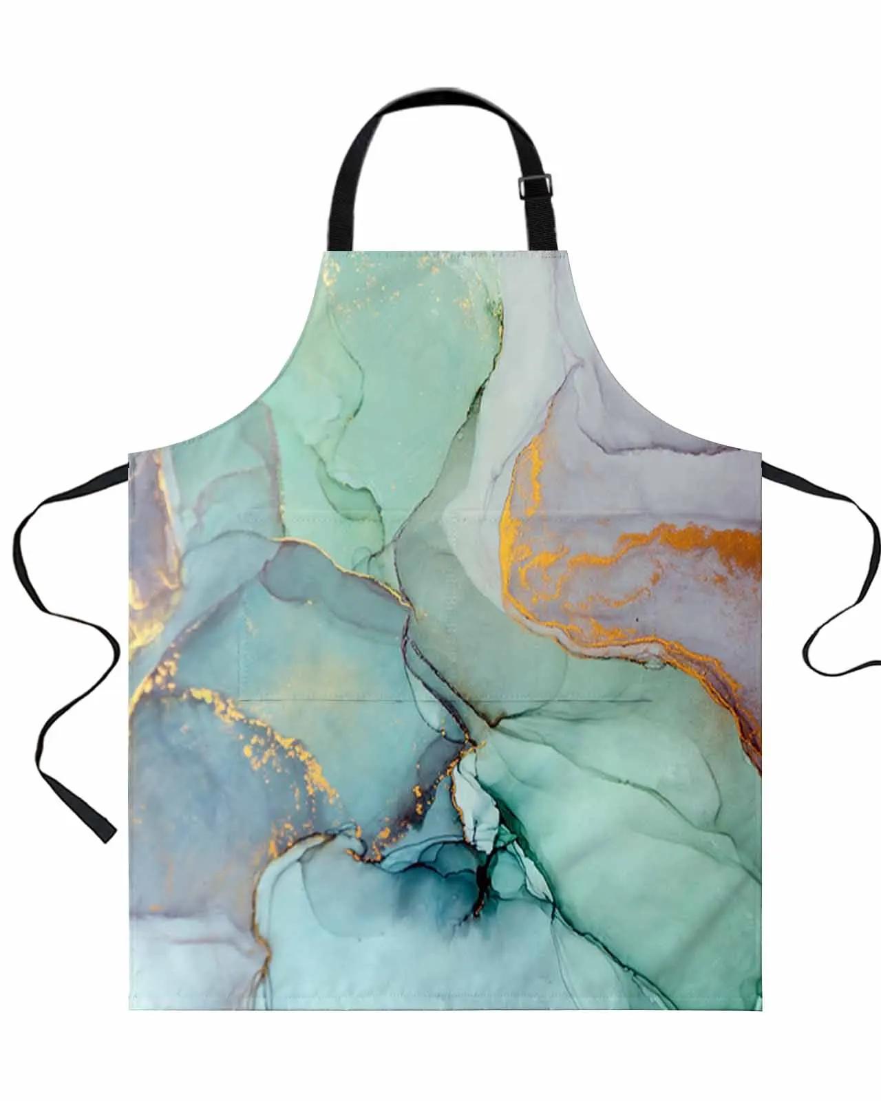 

Marble Turquoise Apron Waterproof Anti-Oil Sleeveless Useful Things for Kitchen Gown Men Women Home Restaurant Work Wear