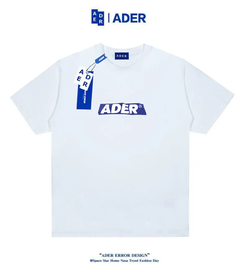 ADER Letter Print Crew Neck Short Sleeve Versatile T-Shirt S-4XL