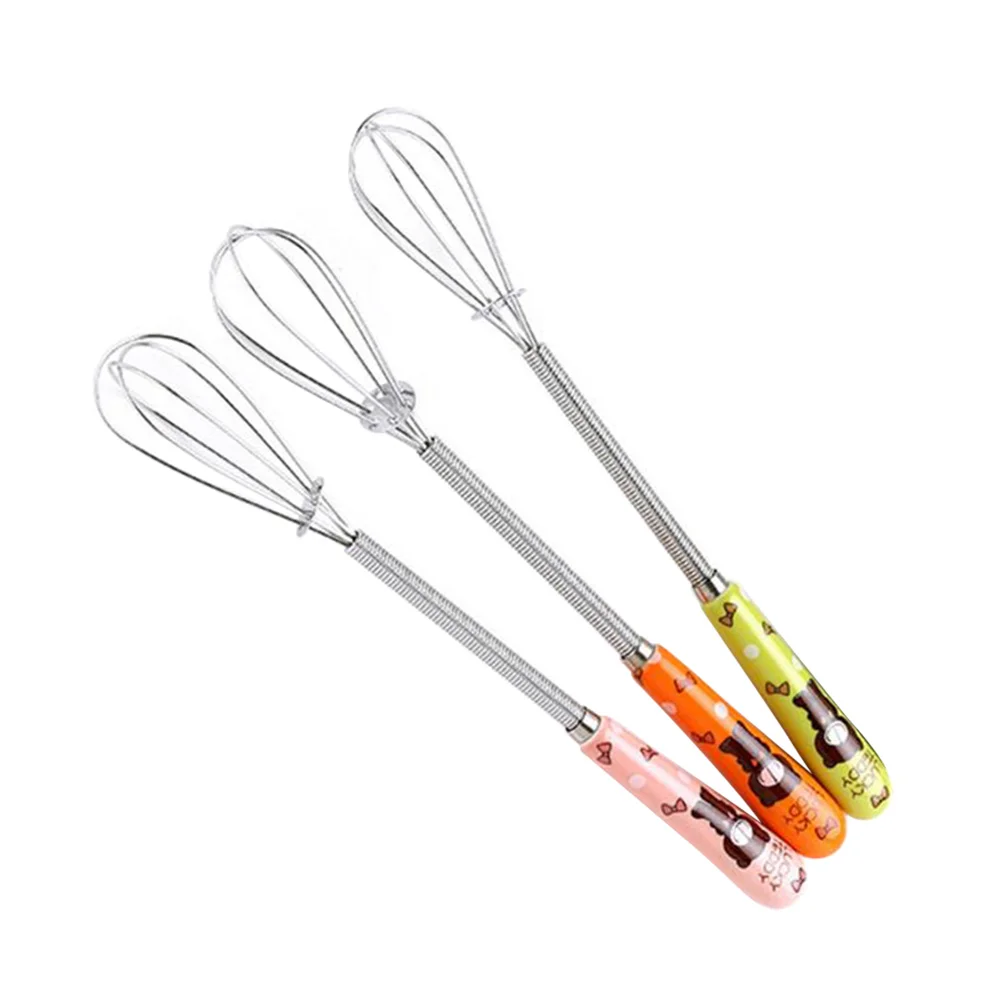 

3pcs Egg Blender Mixer Latte Frother Chocolate Whisk Mixer Coffee Whisk Egg Beaters Hand Push Hand Push Whisk