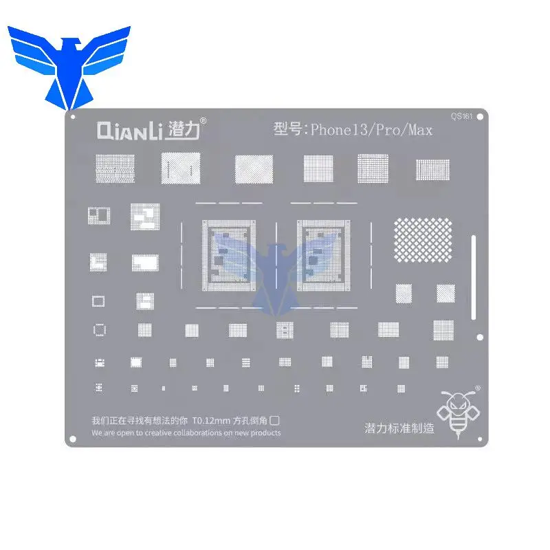 

Набор трафаретов Qianli со стальной сеткой BGA для Iphone 11, 12, 13 Pro, Xs Max, Xr, X, 8p, 8, 7p, 7, 6s, 6plus, ЦП Ic, Оловянная паяльная сеть для посадки