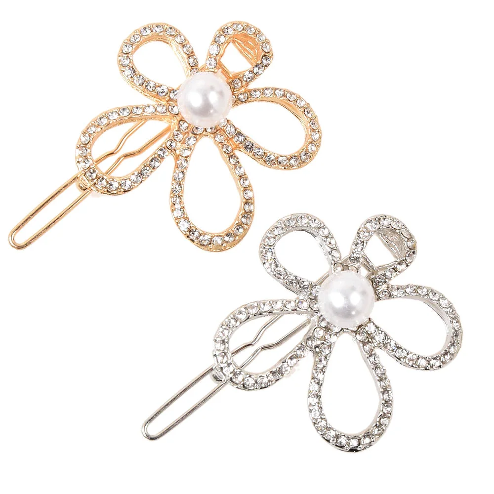 

Vintage Imitation Pearl Hairpins Crystal Rhinestones Hair Accessories Jewelry For Women Girls Gifts Gold Color Hair Clips