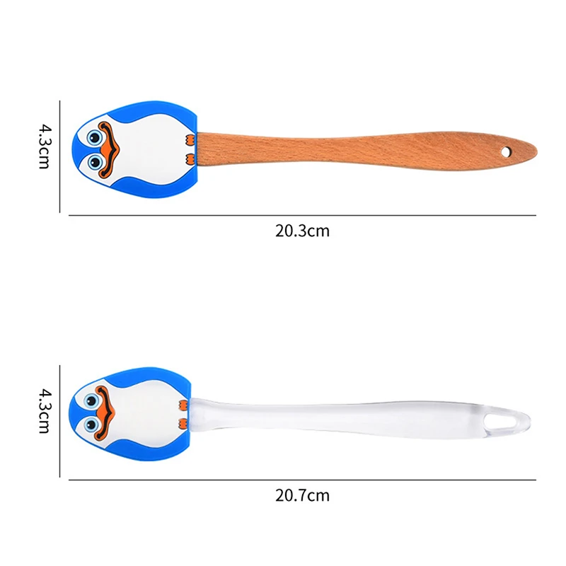 

Penguin Silicone Smooth Spatula Wooden Handle Cream Spatula Cake Baking Tool Baking Accessories