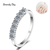 serenity day real 0 280 7ct circle a half brilliant moissanite ring d color vvs diamonds plated pt950 white gold fine jewelry