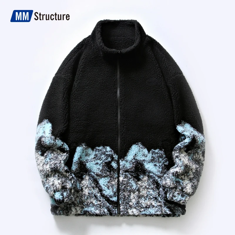 Hip Hop Polar Fleece Jas Mannen Stand Kraag Jassen Mannelijke Japanse Streetwear Winter Lam Wol Windbreakers Jas High Street