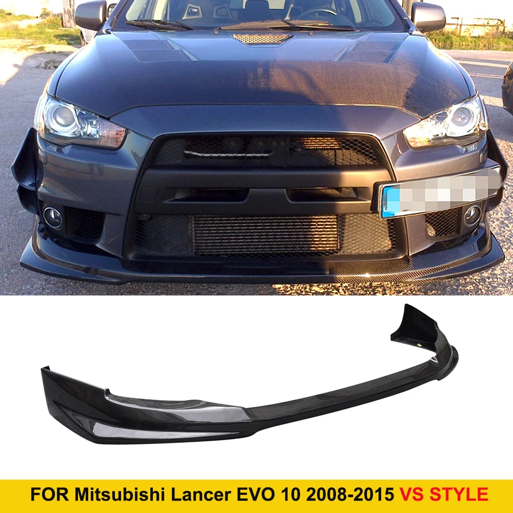 Передний спойлер из углеродного волокна для Mitsubishi Lancer EVO10 2008-2015 разветвители