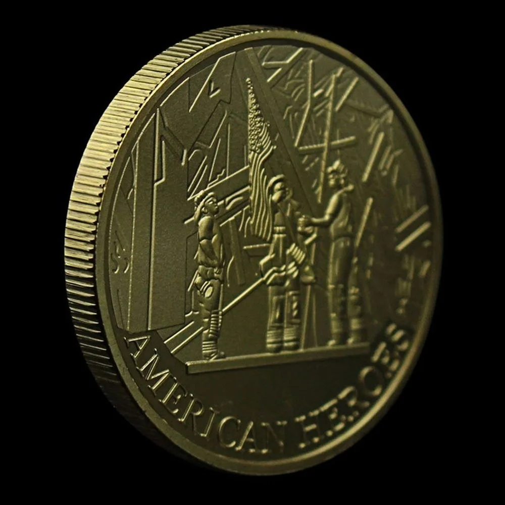 September 11 Attacks Always Remember Collectible Gold Plated Souvenir American Heroes Basso-relievo Commemorative Coin | Дом и сад