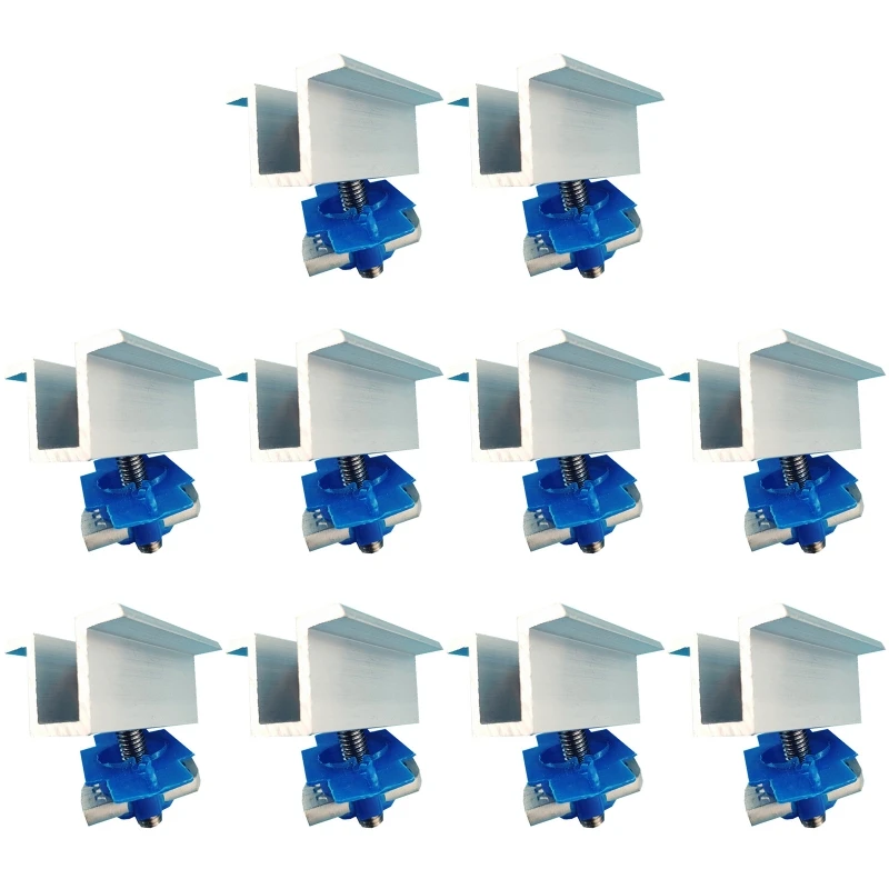 

10 Pcs Aluminum Alloy Solar Panel Mid Clamps Solar Panel Mounting Bracket Clamp Photovoltaic Mounting Bracket Durable