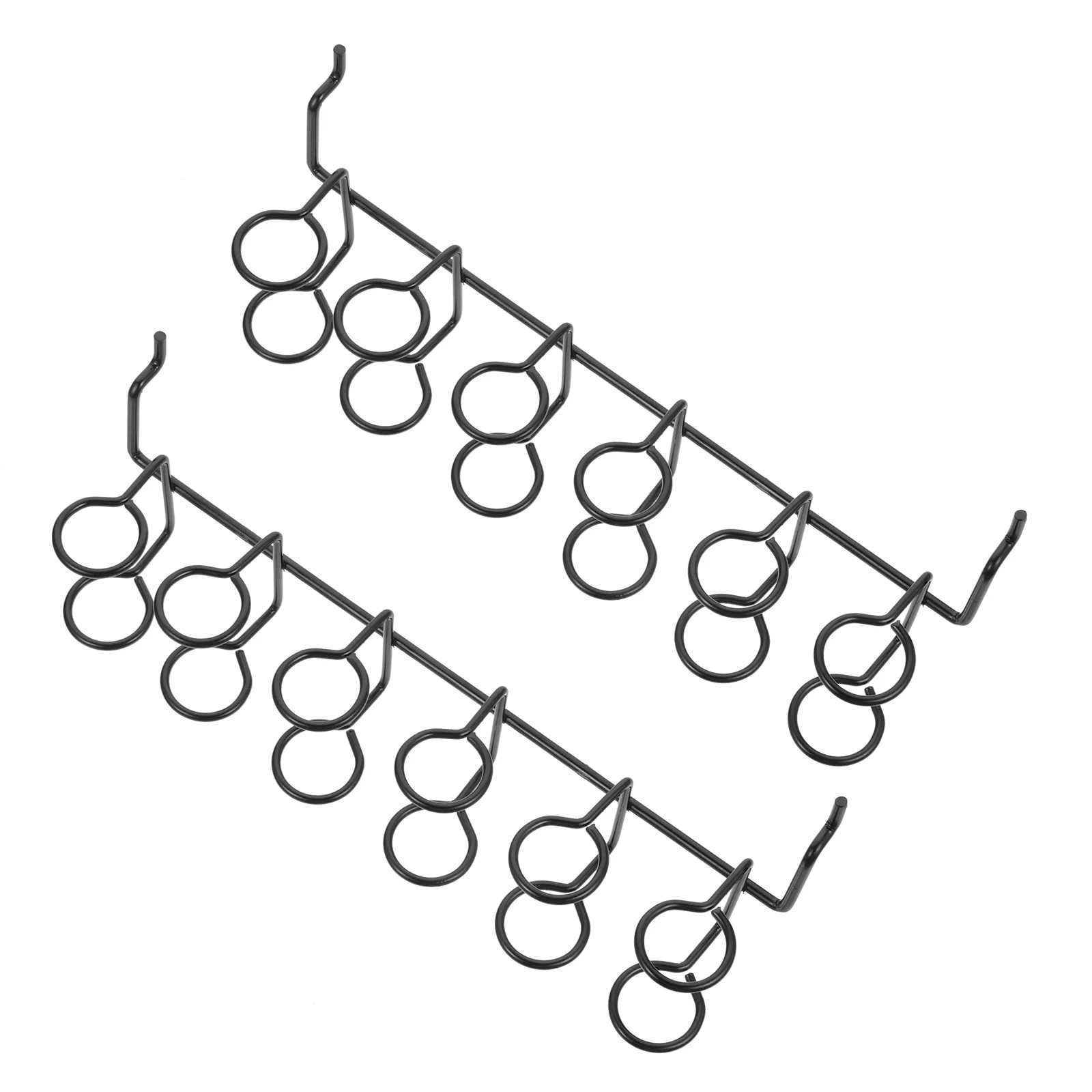 

2 Pcs Pegboard Screwdriver Holder Black Stand Multi-ring Racks Iron Organizer Shelves Tool Hooks