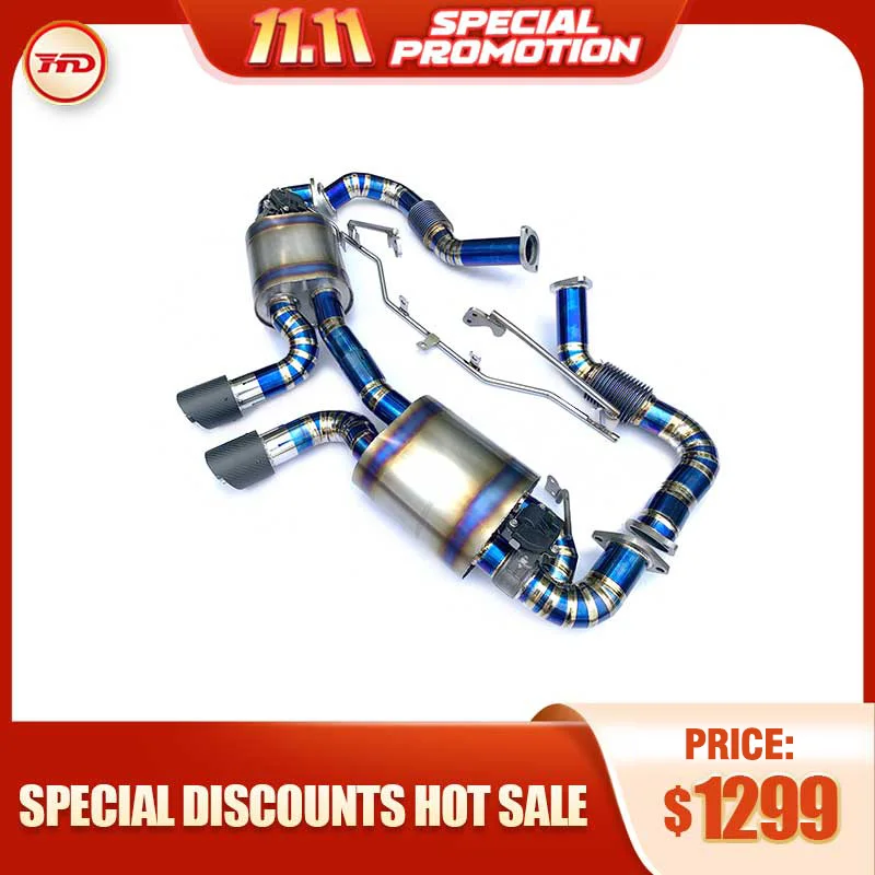 

Выхлопная труба из титанового сплава, выпускная труба коллектора подходит для Porsche Cayman Boxster 981, электронный клапан модификации автомобиля