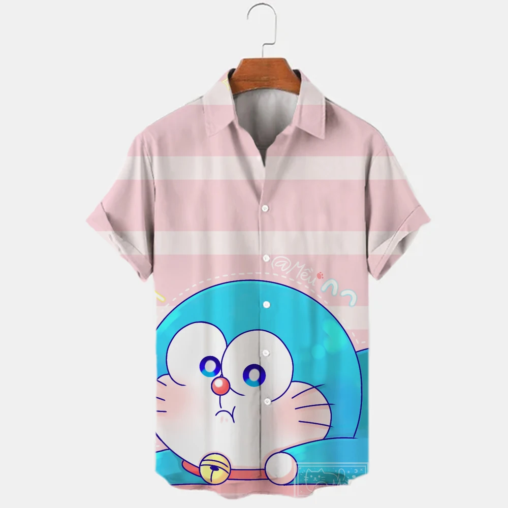 Funny Doraemon 3d Print T-Shirt Summer Lapel Shirt Oversized T-Shirt Men's Shirt Harajuku Cartoon T-shirt Casual Comic Top images - 6