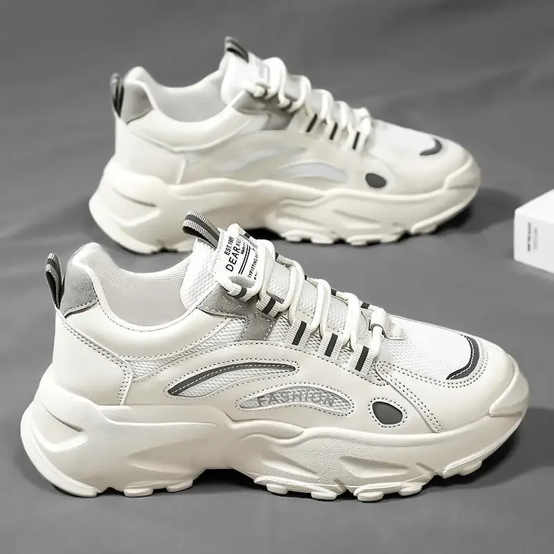 Мужская обувь осенняя дышащая сетчатая повседневная спортивная Белая