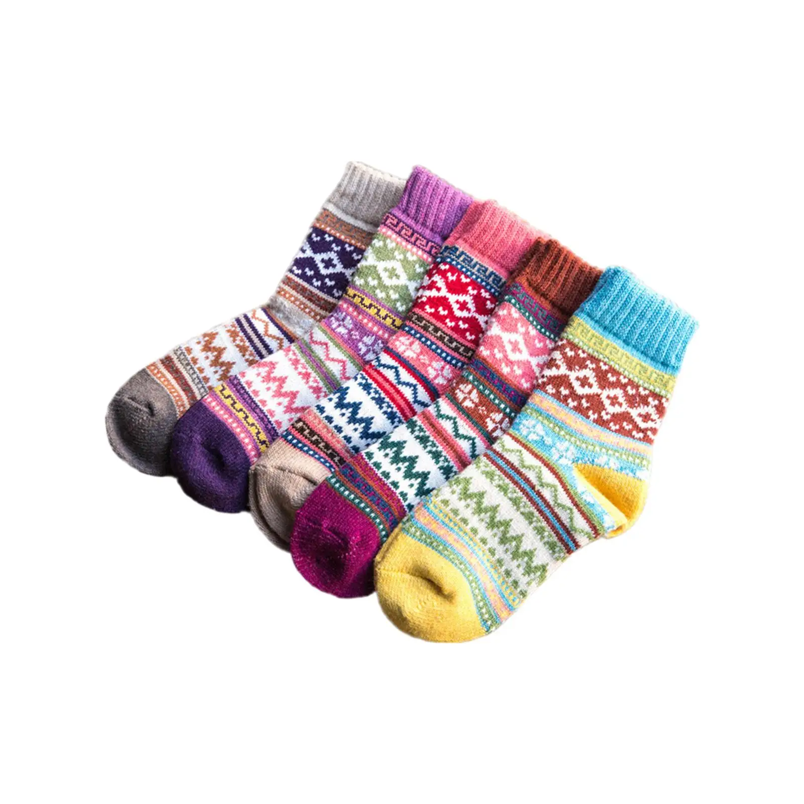 

Носки женские теплые трикотажные в стиле ретро, 5 пар