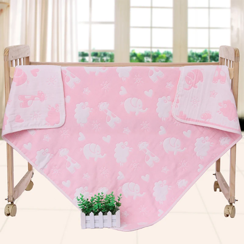 

Baby Towel 6 Layers Muslin Bibs Children's Towel Pure Cotton Baby Face Towel 110*110 Printed Children's Gauze Washcloth Towel