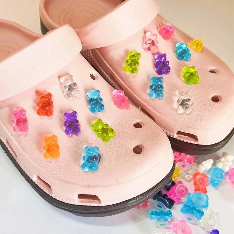 

10Pcs Kawaii Cartoon Animal Bear Shoe Charms Shoes Accessories Decorations For Croc Jibz Wristbands Kids Gift