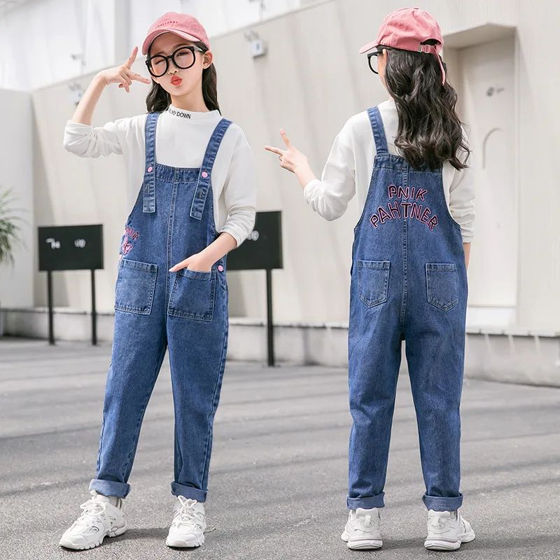 Летний комбинезон для девочек YourSeason с вышивкой в виде бабочек джинсовый 12 лет