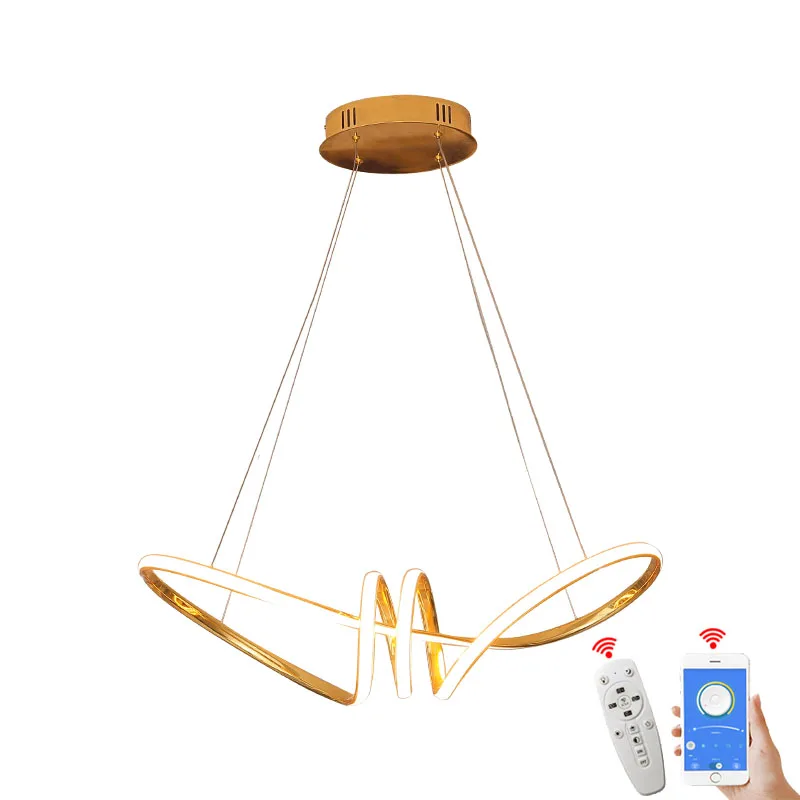 

TCY Gold Chrome plating Modern Led pendant lignts For Dining Room Kitchen Room Living Room Home Deco pendant lamp Fixtures