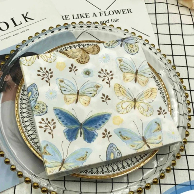 

Одноразовые бумажные салфетки GUANYAO с принтом бабочка