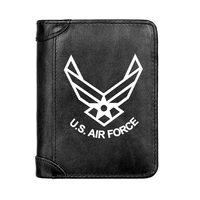 military u s air force symbol cover genuine leather men wallet fashion pocket slim card holder male short coin purses