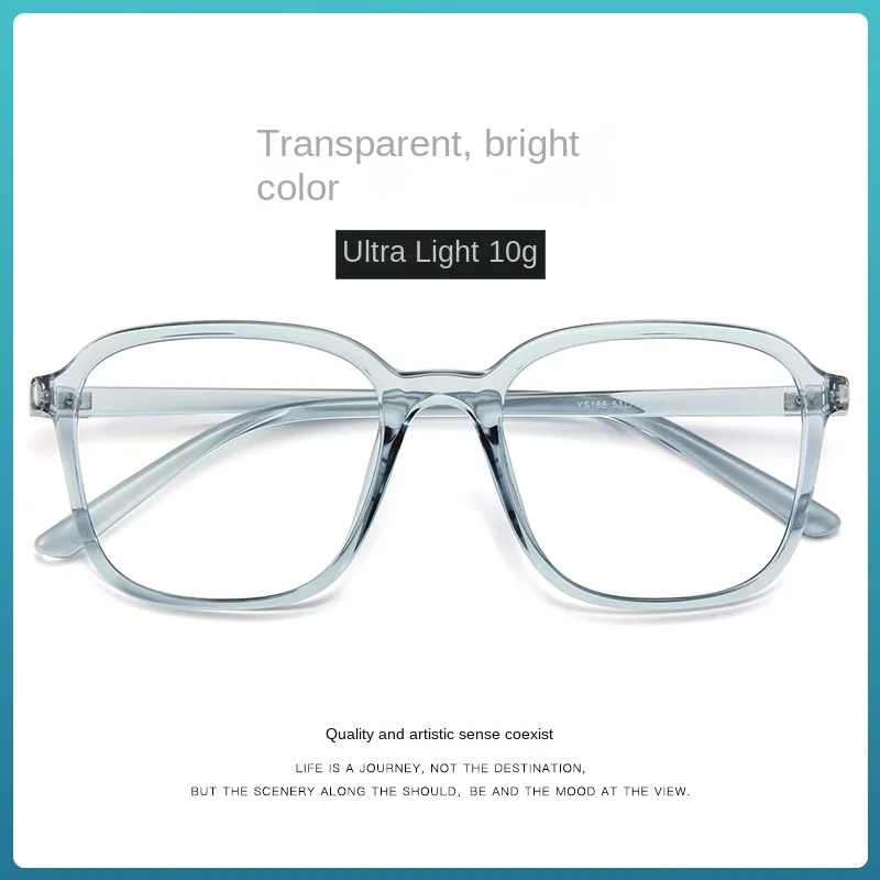 Оправа для очков TR90 женская синяя прозрачная плоская оправа с синим смогом