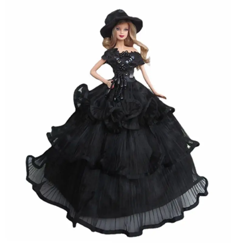 

30cm Black Lace Wedding Dresses For Barbie Doll Clothes For Barbie Princess Outfit Party Gown 1/6 BJD Dolls Accessories Kids Toy