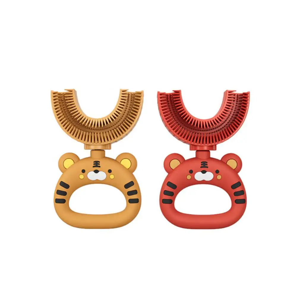 

Childrens U-shaped Manual Toothbrush Food Grade Silicone Brush Head Can Be Cleaned And Disinfected At High Temperatures
