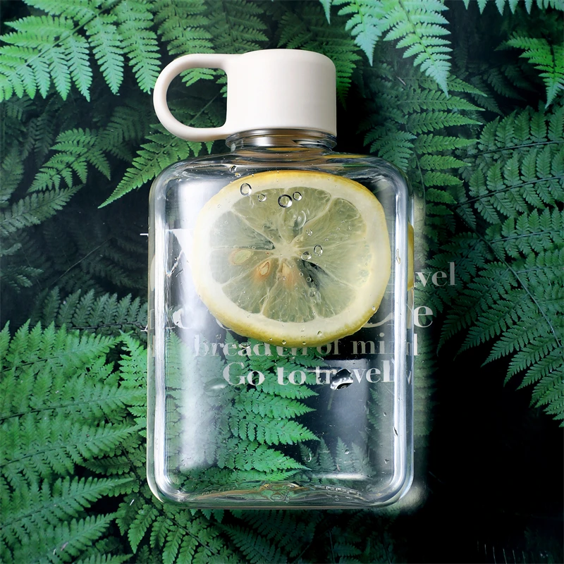 Спортивная Плоская Прозрачная Пластиковая Бутылка Для Воды Хрустальная Посуда