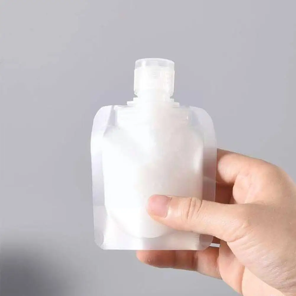 

5pcs Transparent Flip Packaging Bag Plastic Stand Bag Travel Spout Makeup Pouch 30ml 50ml Fluid Up Packing 100ml Portab T4i5