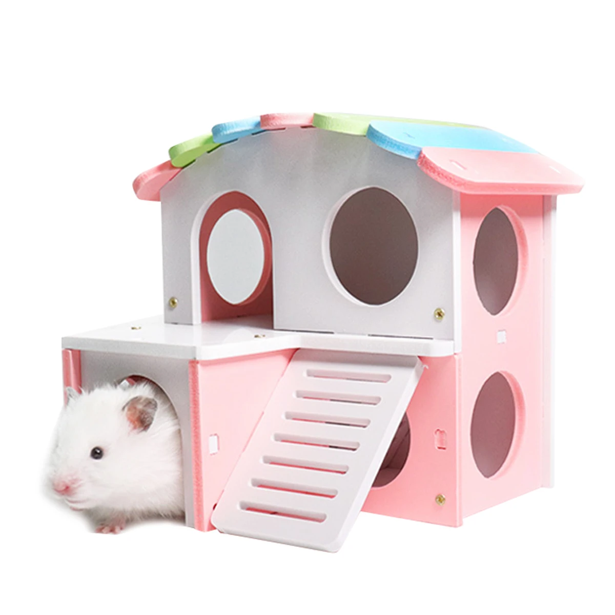 

Hamster Cabin Double-deck Hamster Play House Small Animal Hideout Sleeping House