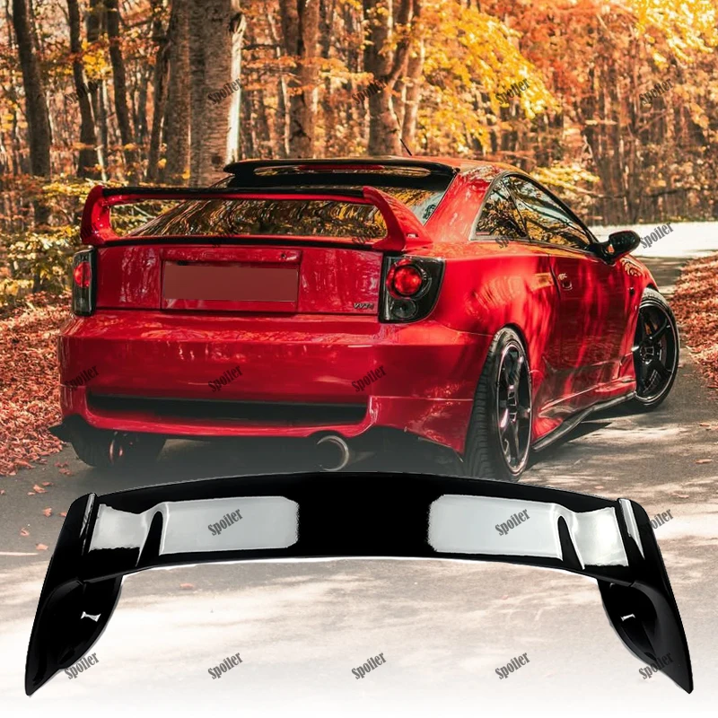Фото Для TOYOTA CELICA Задний спойлер багажника VVT 2000 02 03 04 2005 Высококачественный ABS-пластик, автомобильный GT-спойлер, спойлер-крыло на багажник №1